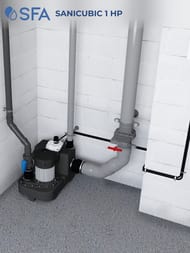 Насос SFA SANICUBIC 1 HP для унитаза, душа, умывальника, биде