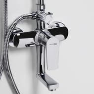 Душевая система WasserKRAFT A16601 однозахватный смеситель, верхний/ручной душ, хром
