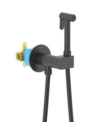 Набор с гигиеническим душем Aquatek Оберон AQ1024MB встраиваемый, 1 отв., однозахватный, черный мат