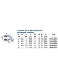 Угол 90° PPR Ekoplastik 20х1/2''В цвет: серый SKOI02020X — изображение 2