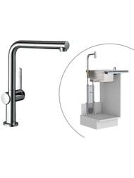 Смеситель Hansgrohe Talis M54 для кухни 270 вытяжной душ, поворотный излив 1jet sBox хром 72809000 — миниатюра 1