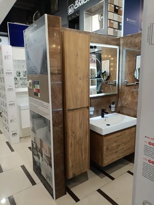 Уценка! Комплект мебели Aquanet Nova Lite 75 мм: зеркало, тумба с раковиной, пенал, дуб рустикальный