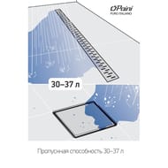 Душевой трап Paini с решеткой, 125х125 мм, хром глянец, горизонт. выпуск D50, Нептун, 425XL