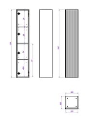 Шкаф-пенал La Fenice TERRA Blu grigio 30 см (300х305х1600) синий матовый FNC-05-TER-BG-30
