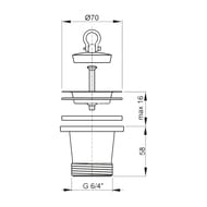 ������ ��� ����� ���������� Alcaplast A34  1 1/2" � ����������� �������� D70