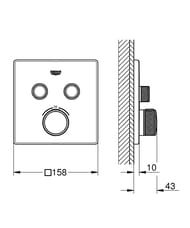 Смеситель Grohe Grohtherm SmartControl 29124000 термостат, 2 выхода, внешняя часть, хром
