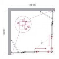 Душевой уголок BelBagno LUCE-A-22 (1050х1050х1950) LUCE-A-22-80+25-C-Cr стекло прозрачн./проф. хром