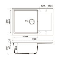 ����� Omoikiri DAISEN 78-LB-BE (780�510�230) �������, ���������, ������ 4993686