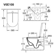 Унитаз-биде Villeroy&Boch ViClean-I100 V0E1 00 R1 подвесной, безободковый, с сиденьем и пультом