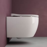 Унитаз подвесной Ceramicanova Play 370х490х340 безободковый, сиденье микролифт, крепеж, бел. CN3001