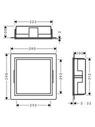 Шкаф-ниша Hansgrohe XtraStoris Individual 56098140 300х300х100 рама шлиф.бронза/короб матовый черный — изображение 2