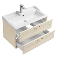 Тумба под раковину AQUATON Леон 80 1A186301LBPR0 800х436х447 подвесная, 2 ящика, дуб бежевый