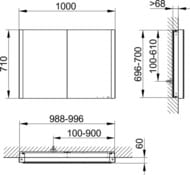 �������-���� Keuco Somaris 1000�710�115 �������.,2 ������,���������,��������,����. ���. 14513372101