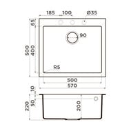 ����� Omoikiri BOSEN 57A GR (570�500�220) ������� ������, ��������, ����-����� 4993819