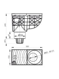 ���������� ALCAPLAST AGV1 300 � 155/110 ������ ��������, ������