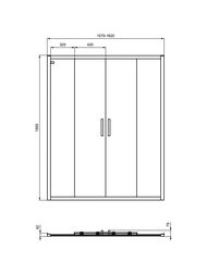 Душевая дверь Ideal Standard CONNECT 2 (1600х1950) откатная, профиль мат черный/стекло проз. K9282V3