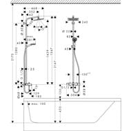 Душевая система Hansgrohe Crometta E 240 Showerpipe с термостатом д/ванны,верхний и руч.душ 27298000