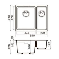 ����� Omoikiri KATA 55-2-U SA (550�420�217) ����������� ������, ������� 4993421
