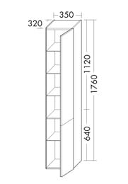 ����� ��������� Burgbad Iveo 350�1760�320 ������, 2 ������, �������/����� HSIE035RF2748G0162