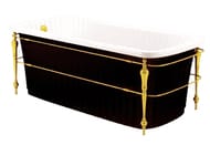 Ванна MIGLIORE OLIVIA 174x83 console черная панель, фурнитура золото 24382