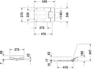Сиденье с душем DURAVIT SensoWash Slim 3 режима, микролифт, с пду 611200002000300