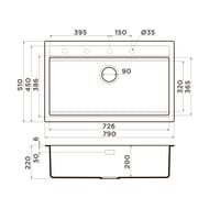 ����� Omoikiri KITAGAWA 79-LB GR (790�510�220��), ������������, ���� leningrad grey 4993998