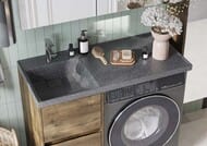 Раковина Aquaton Лондри 105 1A72833KLH21L 1050x500x150 д/стир.маш., литой мрамор, левая, графит