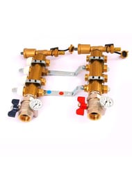 Коллекторная группа Tiemme 4 вых. 1" x 3/4 с термометром 3870012(3875G060504)
