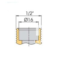 Евроконус пресс Tiemme 16х1/2" с накидной гайкой, для коллектора 1650028 / 1668G1604CZ