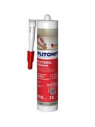 Герметик PLITONIT PLITOSIL Premium высокоэласт.санит.кислотного отверждения, светло-серый 310 мл