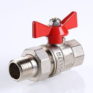 Кран с американкой 1/2"ВН VALTEC BASE красная бабочка VT.227.N.04