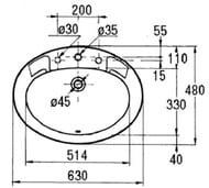�������� Jacob Delafon OVALE ������������ (630�480) ����� E1273-00