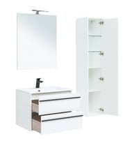 Тумба под умывальник Aquanet Lino 70 690х533х495 подвесная, 2 ящика, цвет: белый матовый 253902