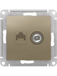 ������� Systeme Electric ATLASDESIGN ������� ������������+�� RJ45+TV ��������� 5E ������� ATN000589