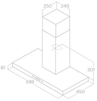 ������� ELICA Spot Plus IX/A/60 LED, 600�450 ��, 1200 �3/�, 205 ��, LCD, ����.����� PRF0097374A