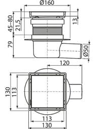   Alcaplast APV140S (130x130/50)  ,  ., .