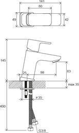 ��������� ��� ����������� RAVAK 10� Free black TD F 012.20 ��� ������� �������, 145��, ������� ������ X070148