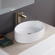 Раковина накладная BelBagno (510x365x145) овальная, без отверстия под смеситель, белая BB1049