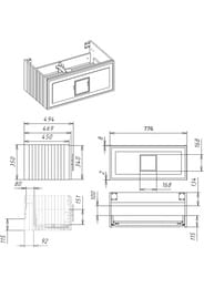 Тумба под раковину La Fenice Cubo Bianco 80 см (776х469х350) белая матовая FNC-01-CUB-B-80