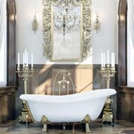 Ванна MIGLIORE BELLA 170x81 на лапах "LEONE" STANDART, слив-перелив золото 26918