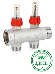 ��������� �������� FAR 1"�� �� 2 ������ 3/4" EU , � ������������, FK 3980 13402