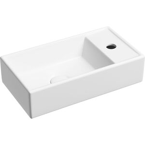 Раковина подвесная Ceramicanova Element 407х217х100 чаша слева,от. под смес.,белый матовый CN6051LMW