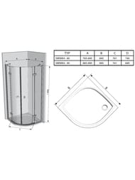   RAVAK SMARTLINE SMSKK4-80 (8008001900)  , , +Transparent