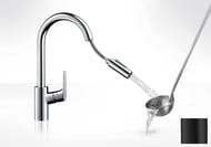Смеситель Hansgrohe Focus M41 для кухни 240мм, вытяжной повортный излив черн матовый 31815670