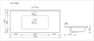Раковина накладная Ceramicanova Element 1010х465х180 перелив, отв. под смеситель, белый CN7003
