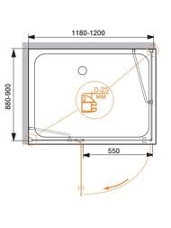 ������� ������ CEZARES VERONA (1180-1200x880-900x1950) AH-1-120/90-C-Cr ������ �����/����