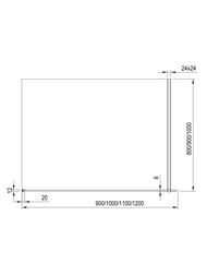 ������� ������ RAVAK WALK-IN WALL (900�2000) ������, ����� �������+Transparent