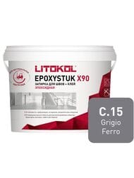 ������� ���������� LITOKOL EPOXYSTUK X90 �.15 Grigio Ferro �����, 9+1 ��