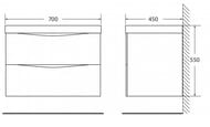 Тумба под раковину BelBagno MARINO (700х450х500) подвесная, Rovere Nature MARINO-700-2C-SO-RN-P