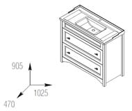 ����� ��� �������� Caprigo ������� 100 ��������� 1025�905�470 2 �����, ����: ������� 33926-TP812